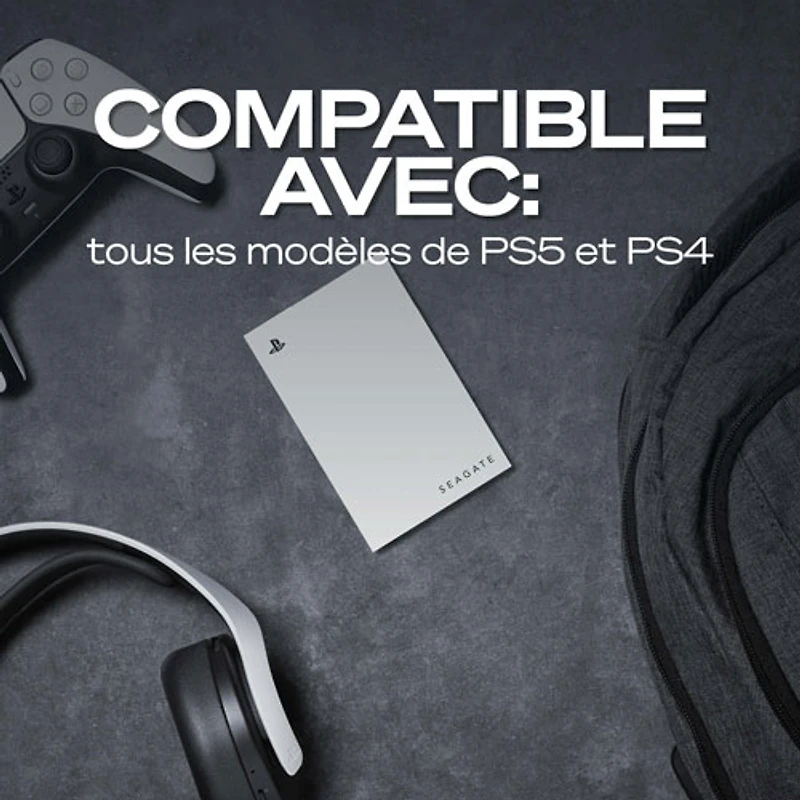 Disque dur externe USB 3.0 de 2 To de Seagate pour PlayStation (STLV2000101) - Blanc