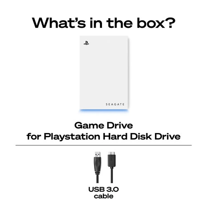 Disque dur externe USB 3.0 de 2 To de Seagate pour PlayStation (STLV2000101) - Blanc