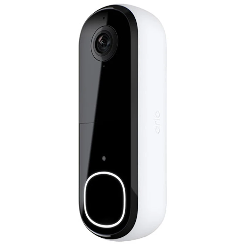Sonnette vidéo Wi-Fi 2K avec fil/à batterie d'Arlo (2e génération) - Blanc