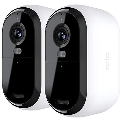 Arlo Essential Wire-Free Indoor/Outdoor 2K Security Camera (2nd Generation) - 2 Pack - White