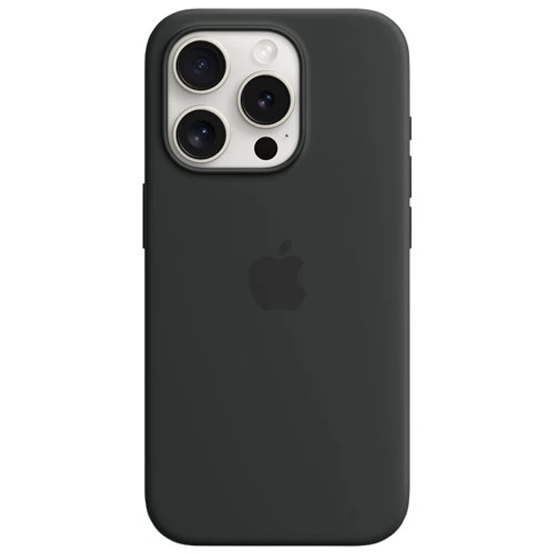 Apple Silicone Fitted Soft Shell Case with MagSafe for iPhone 15 Pro - Black