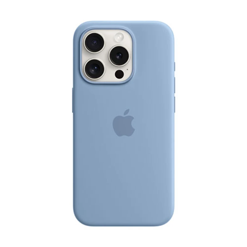 Apple Silicone Fitted Soft Shell Case with MagSafe for iPhone 15 Pro - Winter Blue
