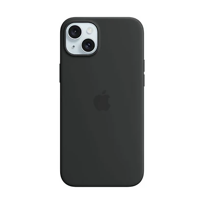 Apple Silicone Fitted Soft Shell Case with MagSafe for iPhone 15 Plus - Black