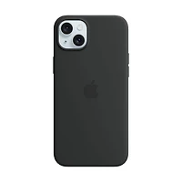 Apple Silicone Fitted Soft Shell Case with MagSafe for iPhone 15 Plus - Black