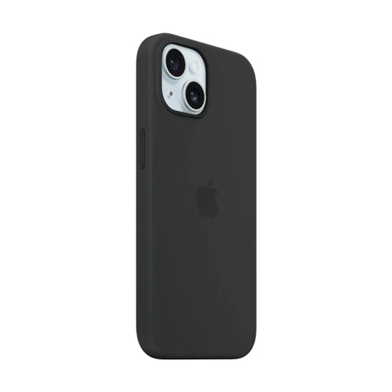 Apple Silicone Fitted Soft Shell Case with MagSafe for iPhone 15 - Black