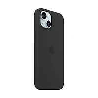 Apple Silicone Fitted Soft Shell Case with MagSafe for iPhone 15 - Black