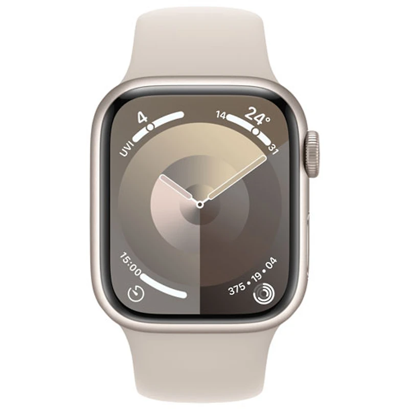 Apple Watch Series 9 (GPS) avec boîtier de 41 mm en aluminium comète et bracelet sport comète - Petit/Moyen 130-180 mm