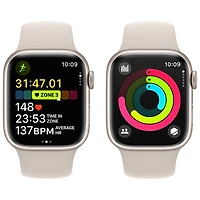 Apple Watch Series 9 (GPS) avec boîtier de 41 mm en aluminium comète et bracelet sport comète - Petit/Moyen 130-180 mm