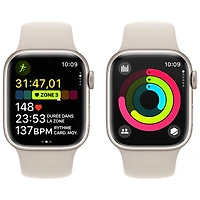 Apple Watch Series 9 (GPS) avec boîtier de 41 mm en aluminium comète et bracelet sport comète - Petit/Moyen 130-180 mm