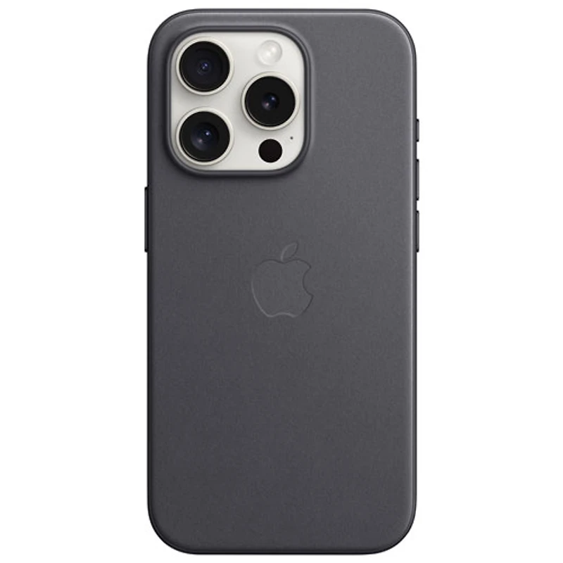 Étui rigide ajusté à tissage fin d'Apple avec MagSafe pour iPhone 15 Pro - Noir