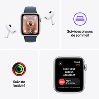 Apple Watch SE (GPS) de 40 mm avec boîtier en aluminium et bracelet sport comète