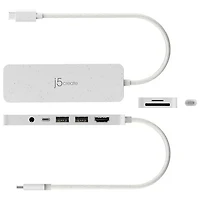 j5create USB-C Multiport Hub with Power Delivery (JCD373EW) - White