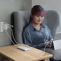 j5create Traveler 45W 3-Port USB-A/USB-C Wall Charger (JUP3565C) - White