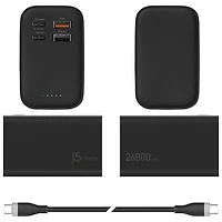 Chargeur portable à 4 ports USB de 26 800 mAh et 65 W de Belkin - Noir