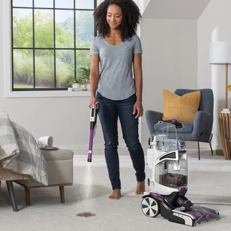 Hoover SmartWash PET Complete Carpet Cleaner Upright Vacuum - Purple/White