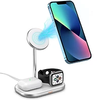 Energizer 3-in-1 7.5W Magnetic Wireless Charging Stand (WCP303) - White/Metal