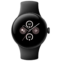 Montre Pixel Watch 2 de Google (GPS + LTE) avec boîtier de 40 mm en aluminium noir et bracelet sport noir, avec TELUS - Financement mensuel