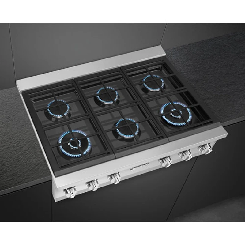 Smeg Professional 36" 6-Burner Gas Cooktop (RTU366GX) - Stainless Steel