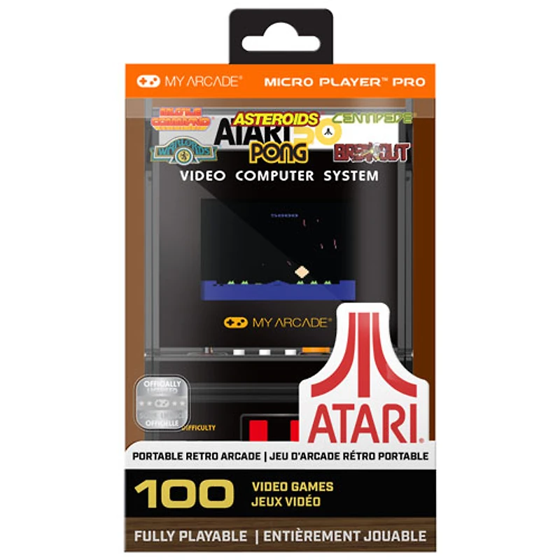 Miniborne d'arcade 100-en-1 de 6,75 po My Arcade Atari Micro Player Pro de dreamGEAR