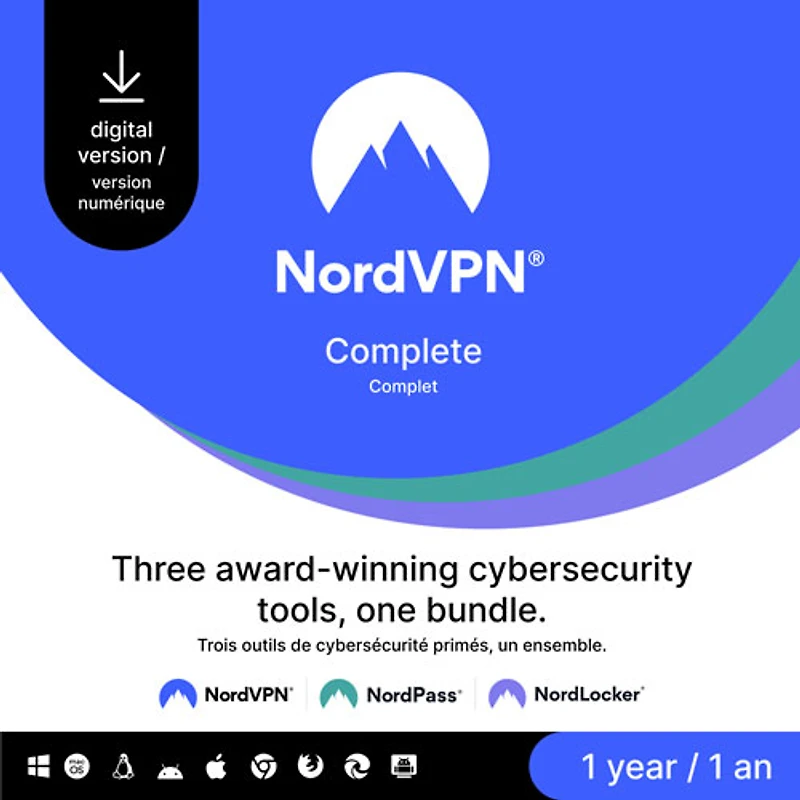 NordVPN Complete (PC/Mac) - 10 appareils - 1 an - Téléchargement numérique