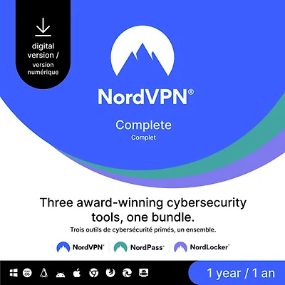 NordVPN Complete (PC/Mac) - 10 appareils - 1 an - Téléchargement numérique