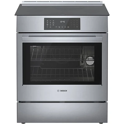 Boîte ouverte - Cuisinière à induction encastrable à convection véritable 4,6 pi³ 30 po de Bosch (HII8057C) - Inox - Endommagé
