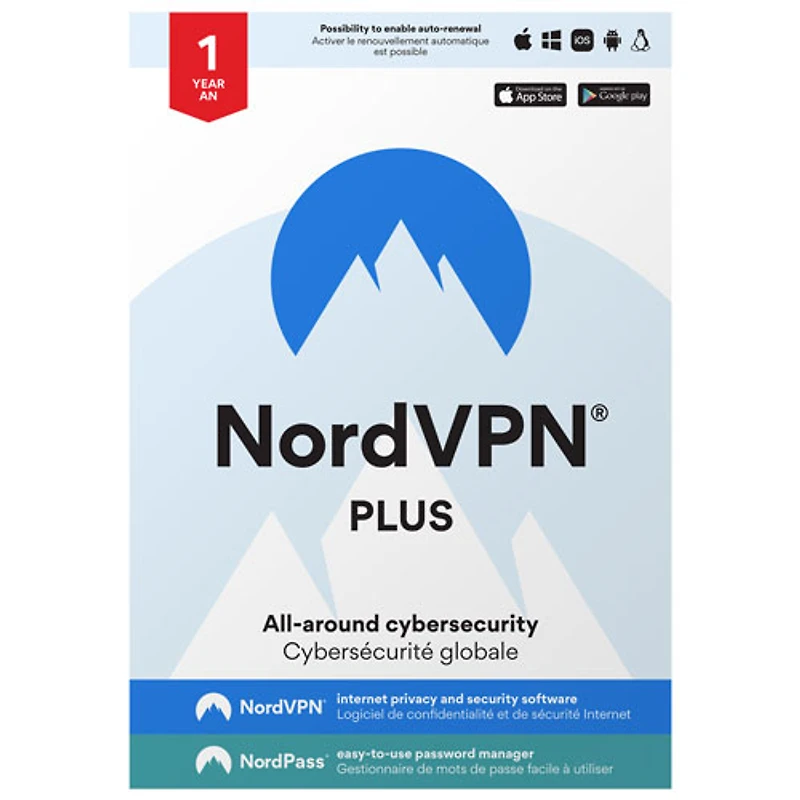 NordVPN Plus (PC/Mac) - 6 appareils - 1 an