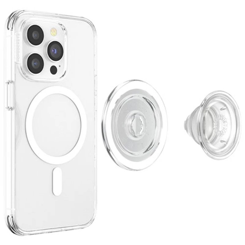 Prise ronde PopGrip MagSafe avec anneau adaptateur - Transparent