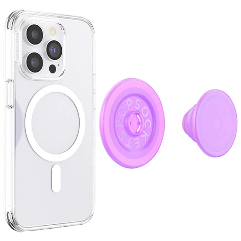 Prise extensible avec support universel MagSafe PopGrip de PopSockets pour téléphone cellulaire - Rose opalescent