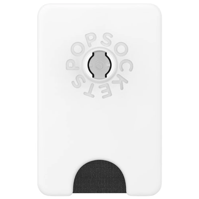 PopSockets MagSafe PopWallet+ (Plus) Universal Cell Phone Expanding Grip & Stand - White/Clear