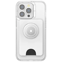 PopSockets MagSafe PopWallet+ (Plus) Universal Cell Phone Expanding Grip & Stand - White/Clear
