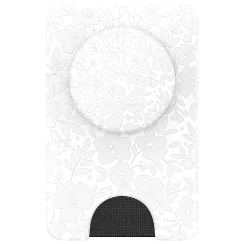 PopSockets MagSafe PopWallet+ (Plus) Universal Cell Phone Expanding Grip & Stand - White/Flower