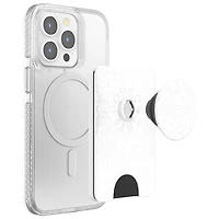 PopSockets MagSafe PopWallet+ (Plus) Universal Cell Phone Expanding Grip & Stand - White/Flower