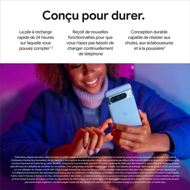 Pixel 8 Pro de 128 Go de Google avec Freedom Mobile - Noir volcanique - Paiement Balance mensuel