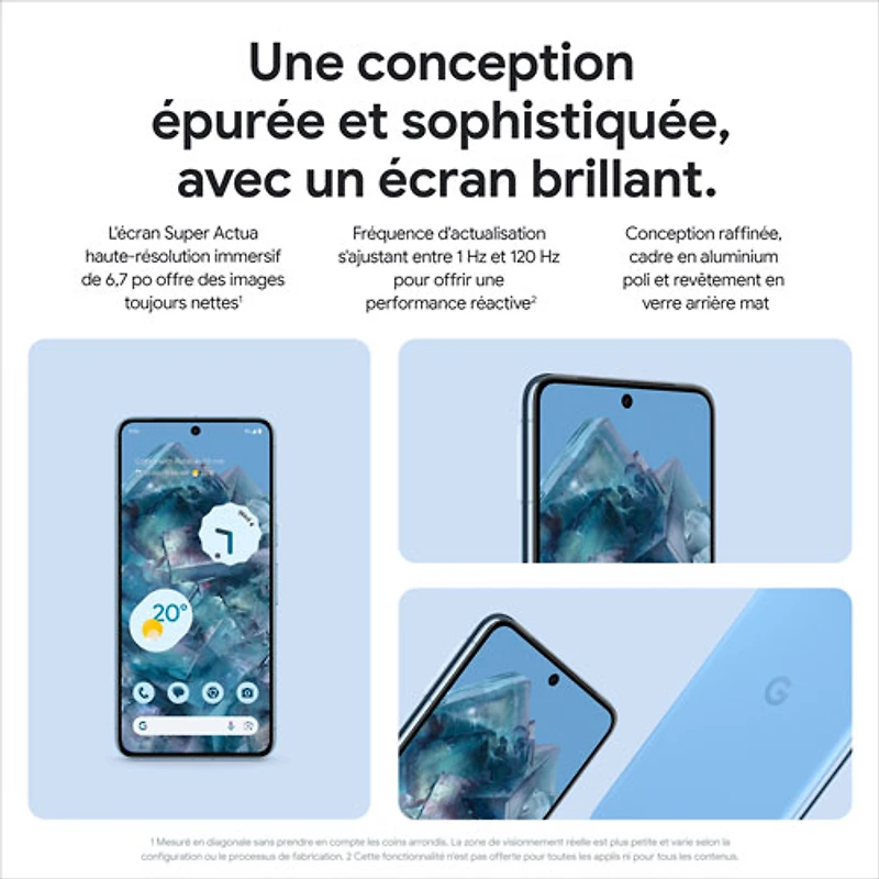 Pixel 8 Pro de 128 Go de Google avec Freedom Mobile - Porcelaine - Paiement Balance mensuel