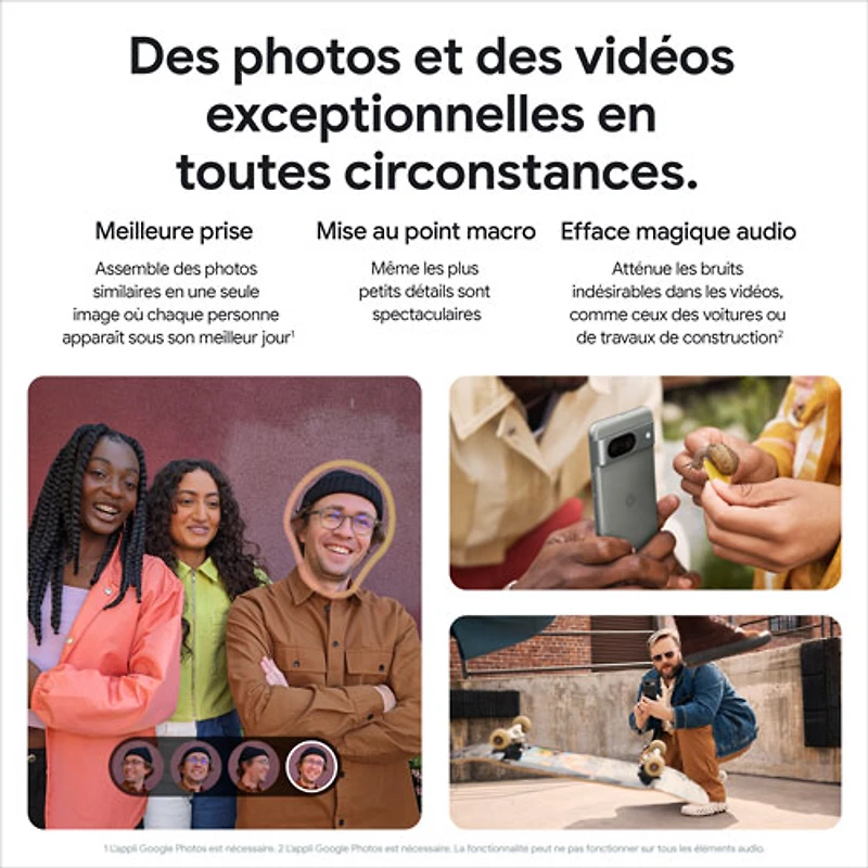 Pixel 8 de 256 Go de Google avec Freedom Mobile - Rose - Paiement Balance mensuel