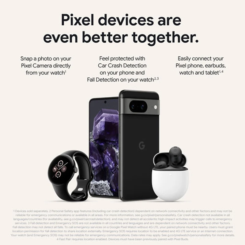 Pixel 8 de 256 Go de Google avec Freedom Mobile - Rose - Paiement Balance mensuel