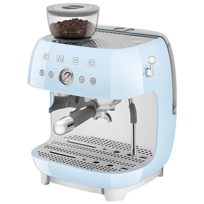 Machine à espresso manuelle de Smeg avec mousseur et moulin à caf