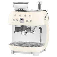 Smeg Manual Espresso Coffee Machine with Frother & Coffee Grinder - Crema