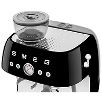 Machine à espresso manuelle de Smeg avec mousseur et moulin à café - Noir