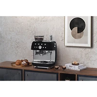 Smeg Manual Espresso Coffee Machine with Frother & Coffee Grinder - Black