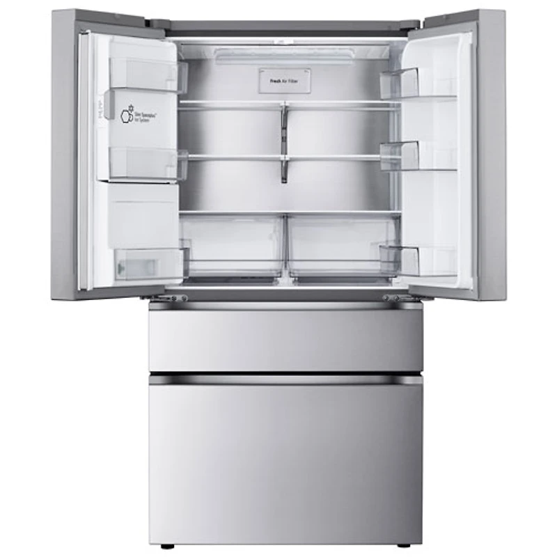 Réfrigérateur à deux portes de 28,6 pi³ et 36 po avec distributeur d'eau et de glaçons de LG (LF29S8330S) - Inox résistant aux taches