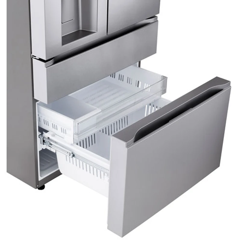 Réfrigérateur à deux portes de 28,6 pi³ et 36 po avec distributeur d'eau et de glaçons de LG (LF29S8330S) - Inox résistant aux taches