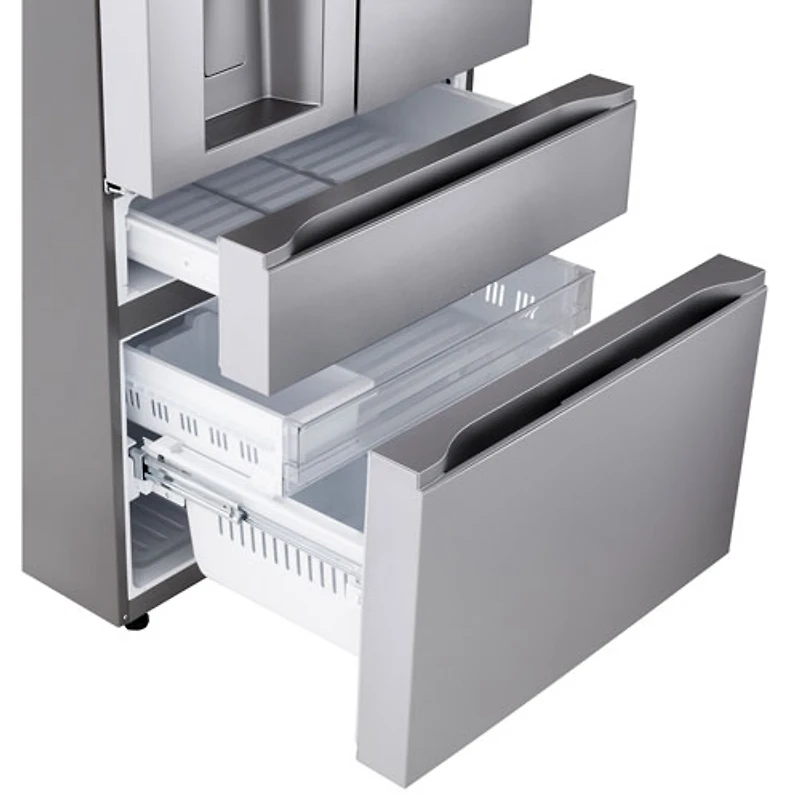 Réfrigérateur à deux portes de 28,6 pi³ et 36 po avec distributeur d'eau et de glaçons de LG (LF29S8330S) - Inox résistant aux taches