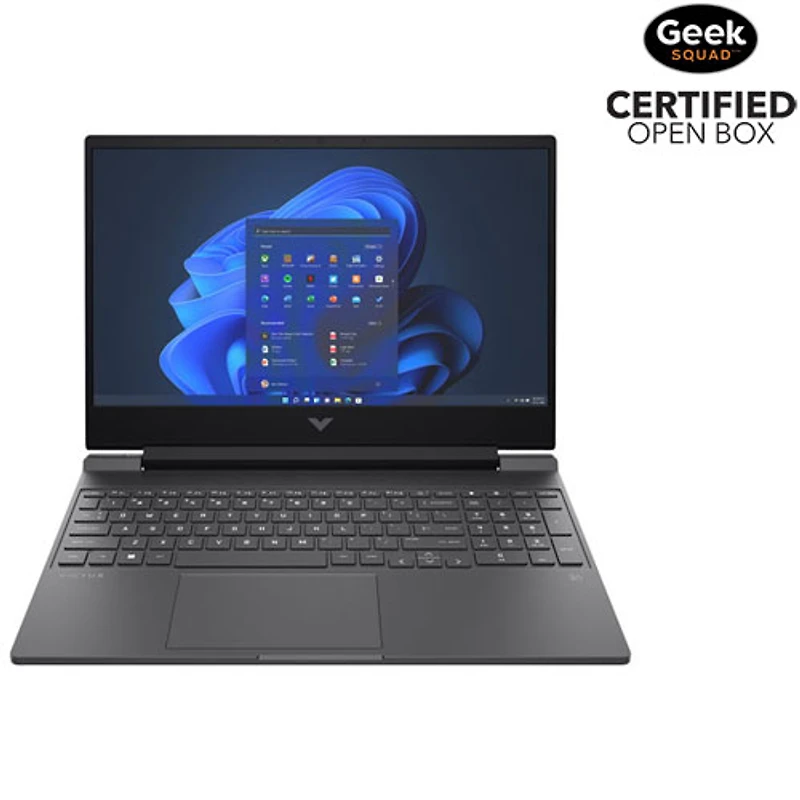 Boîte ouverte - Portable de jeu de 15,6 po Victus de HP - Argenté mica (Ryzen 5 7535HS d'AMD/SSD 512 Go/RAM 8Go/GeForce RTX 2050/Windows 11)