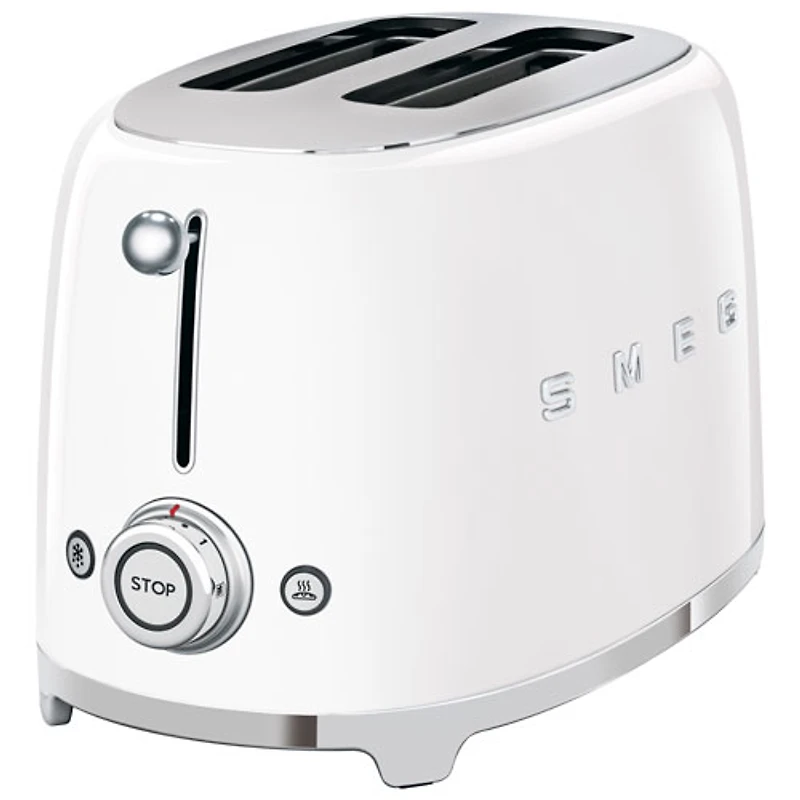 Grille-pain rétro style années 50 de Smeg - 2 fentes - Blanc