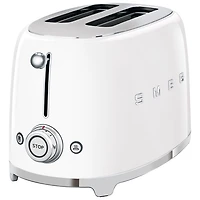 Grille-pain rétro style années 50 de Smeg - 2 fentes - Blanc