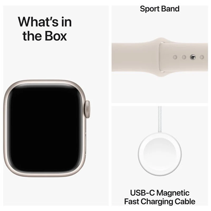 Apple Watch Series 9 (GPS + Cellular) avec boîtier de mm en aluminium comète et bracelet sport comète par TELUS - Petit/Moyen
