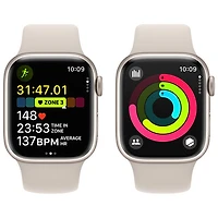 Apple Watch Series 9 (GPS + Cellular) avec boîtier de mm en aluminium comète et bracelet sport comète par TELUS - Moyen/Grand