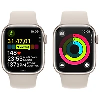 Apple Watch Series 9 (GPS + Cellular) avec boîtier de mm en aluminium comète et bracelet sport comète par TELUS - Moyen/Grand